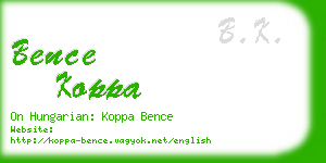 bence koppa business card
